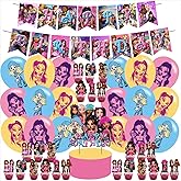 Bratzz Birthday Party Supplies,Bratzz Girls Balloons Decorations for Cartoon Party Happy Birthday Banner Balloons, Cupcake Toppers, Cake Toppers