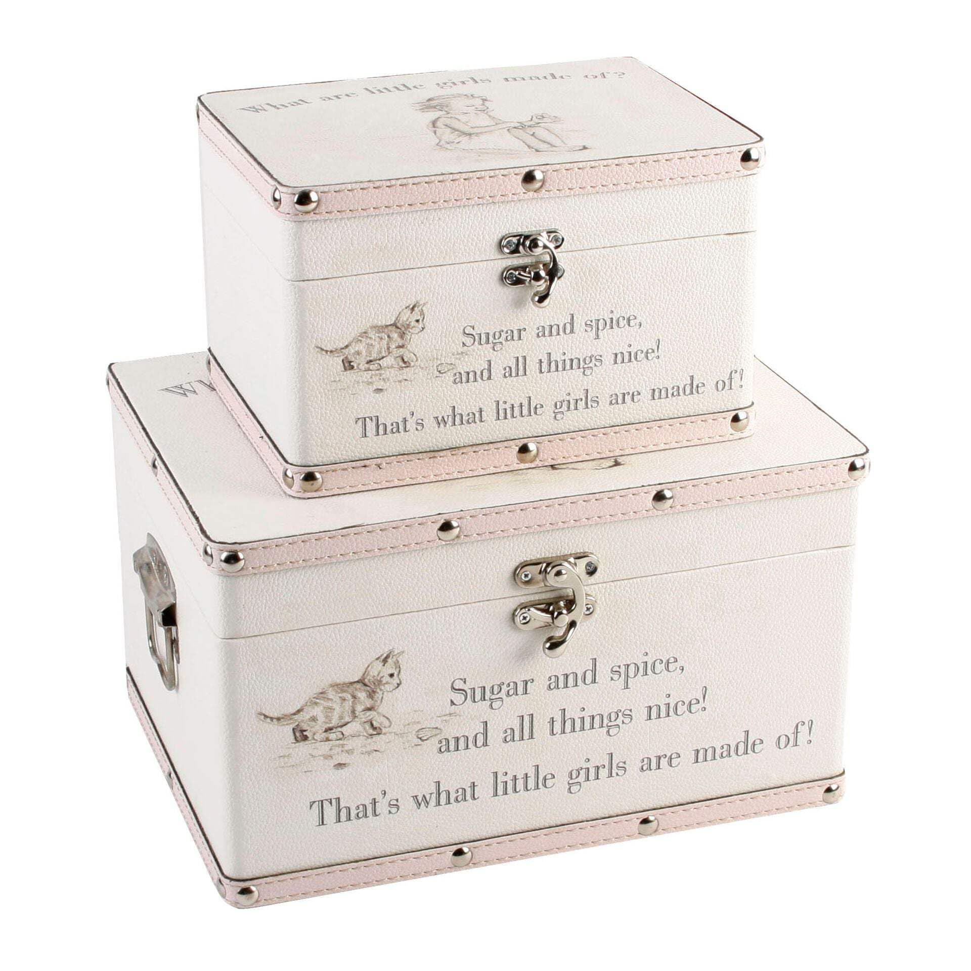 Online Garden Centre Luggage series - Set of 2 Baby Storage Boxes - Little Girls