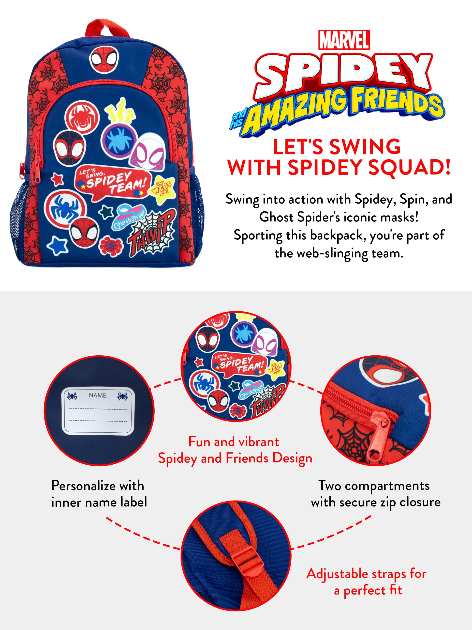 Marvel Spiderman Backpack | Spidey And His Amazing Friends Kids Backpack I School Bag For Boys And Girls I Toddler Rucksack