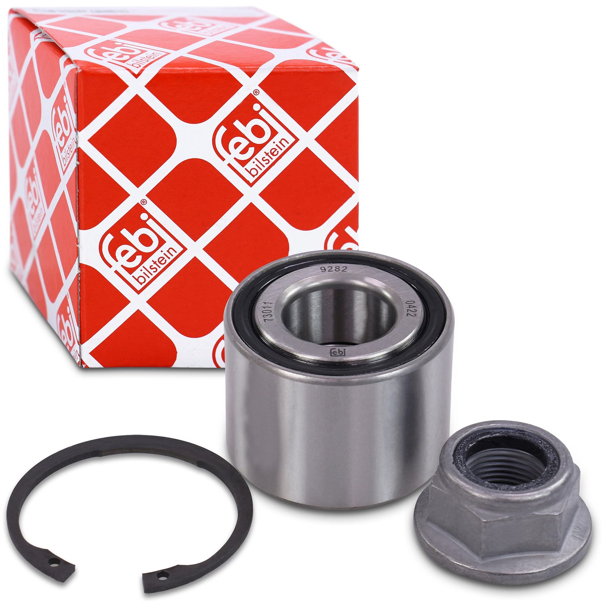 febi bilstein 05538 Wheel Bearing Kit with axle nut and circlip, pack of one