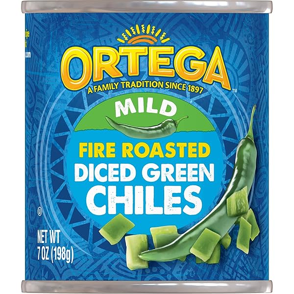 ORTEGA DICED GREEN CHILES, MILD, 7 OZ