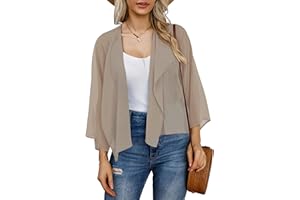 ROSEMIA Womens Summer Tops Short Shrugs Kimono Cardigans Casual Chiffon Bolero Jackets