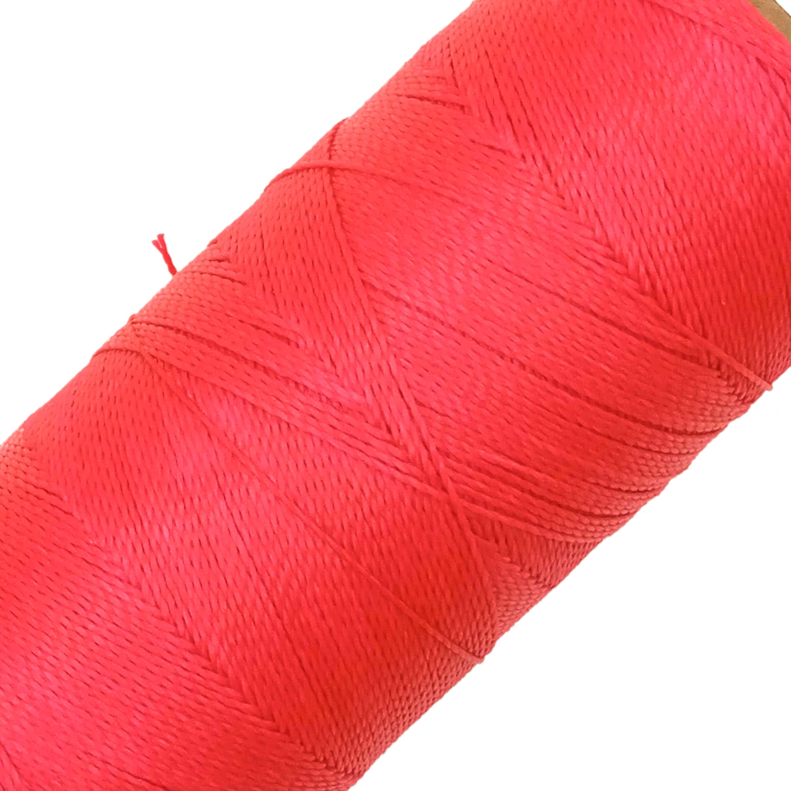 LINHASITA Waxed Thread 100gr / 360 Metres 0.5 mm Thick Polyester Macrame 30 Colours - Pink Neon