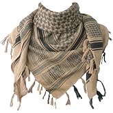 THE ART BOX 100% Cotton Military Shemagh Keffiyeh Scarf for Men Women Tactical Desert Arab Afghan Head Neck Wrap with Tassels