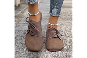 Women's Square-Toe Lace-Up Flats, Lightweight Casual Shoes
