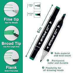 Y YOMA 120 Colors Alcohol Markers Dual Tip Markers