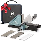 PATENTED ORIGINAL ADJUSTABLE ROLLING KNIFE SHARPENER KIT: Adjustable Height, 10&deg; to 40&deg; for 30 Angle Options, Removeable Diamond Plates with Travel Case - Kitchen Knife Sharpener