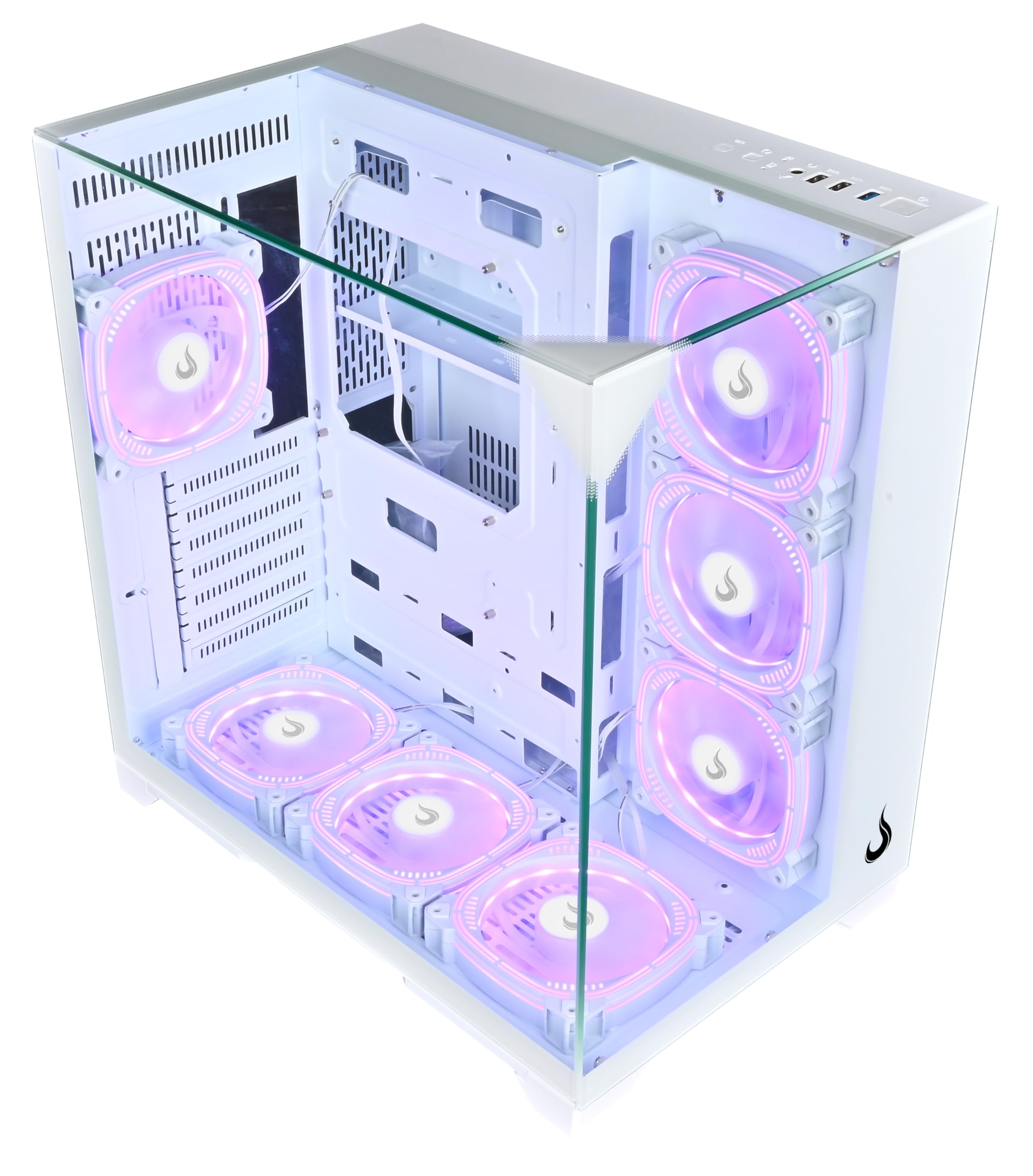 Computer Rise Picture Case Computer Rise Mode USA Galaxy Full Glass, Mid Tower Tempered Glass ...