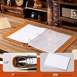 Ovesmusl Sunflower Leather 3 Ring Binder 1 Inch