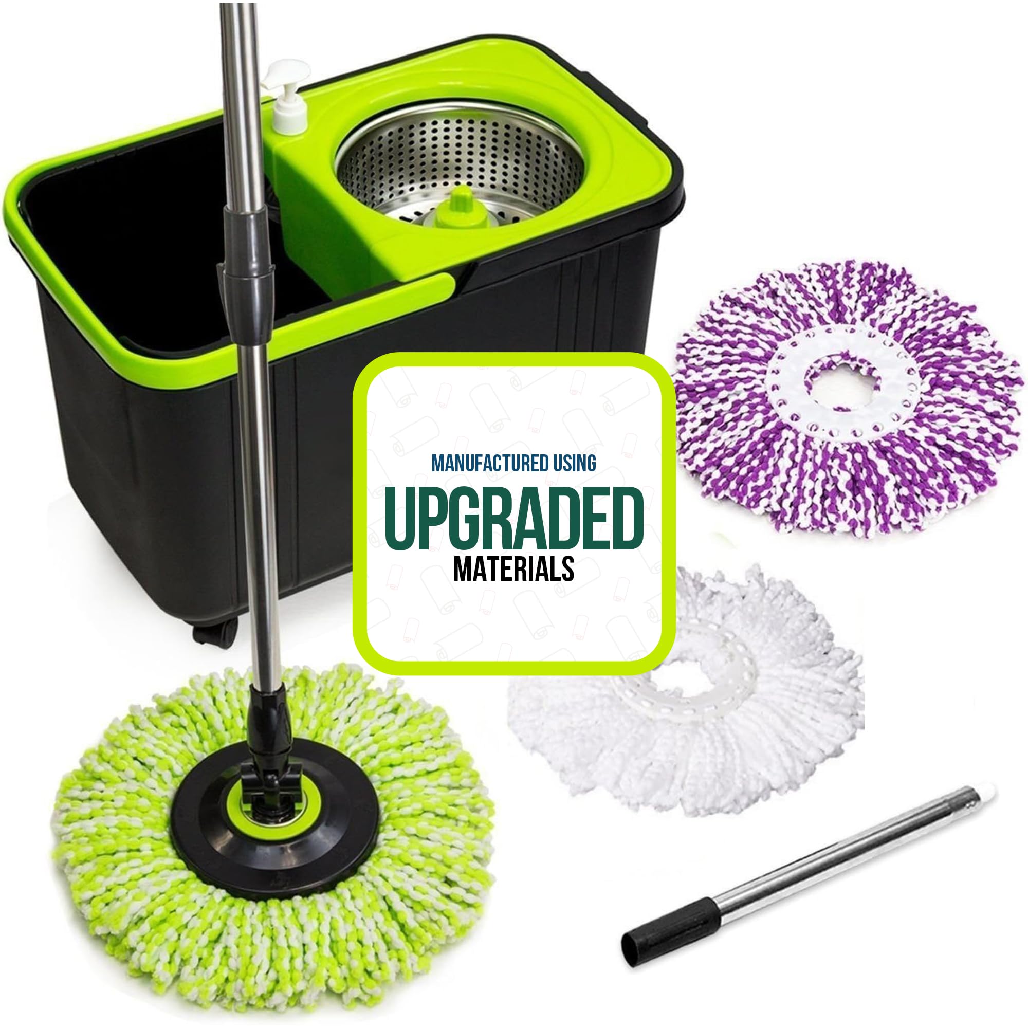 Photo 1 of Simpli-Magic Premium Spin Mop Cleaning Bucket Set with 3 Microfiber Mop Heads Included