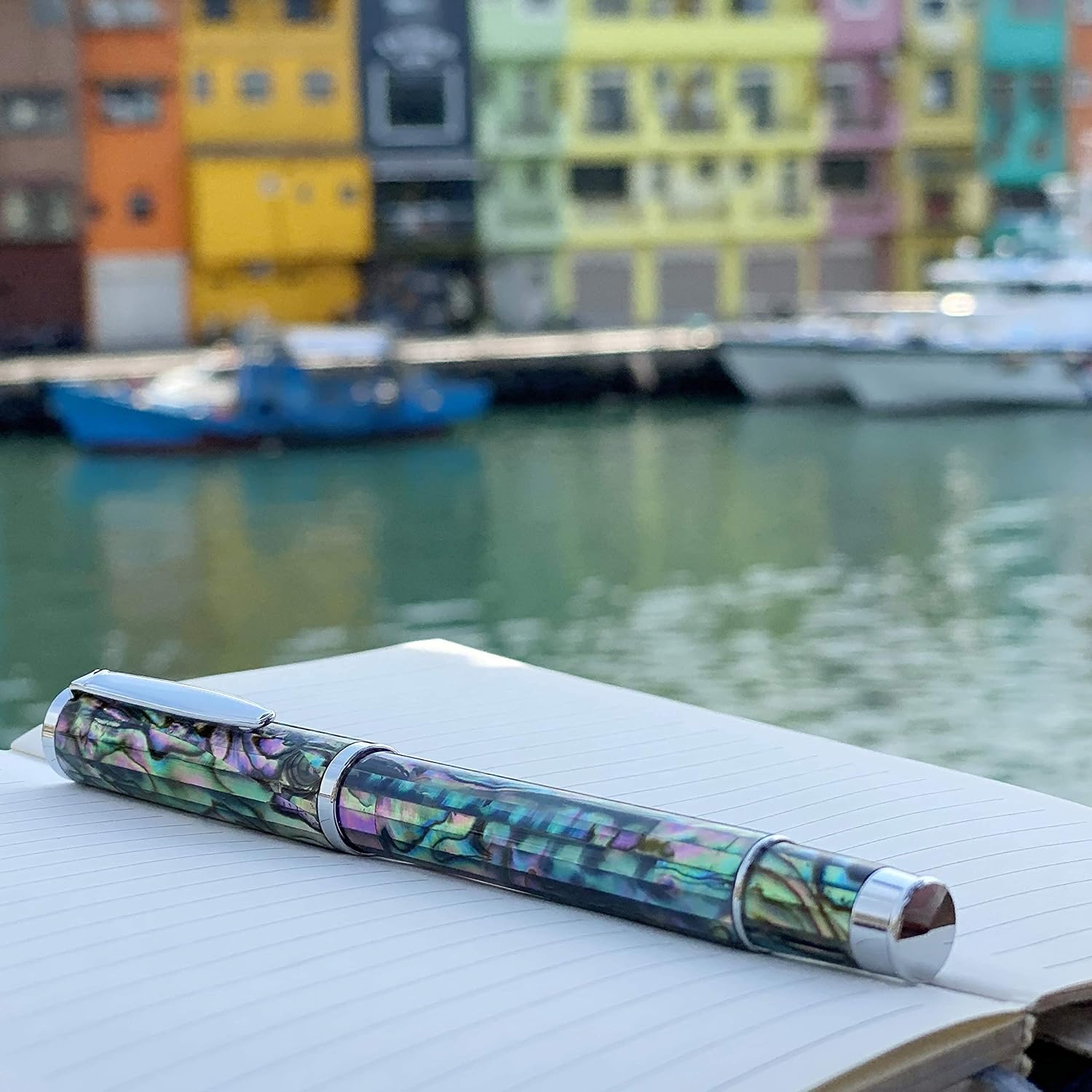 LACHIEVA LUX Sea Shell Abalone Fountain Pen with German-made Fine Nib. Luxury Pen for Every Holiday. Nice Writing Handmade Premium Pen Gift Set for Men and Women - Image 5