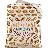LEVLO Hot Dogs Cosmetic Bag - Food Lover Gift, Makeup Zipper Pouch for Girls Who Love Hot Dogs