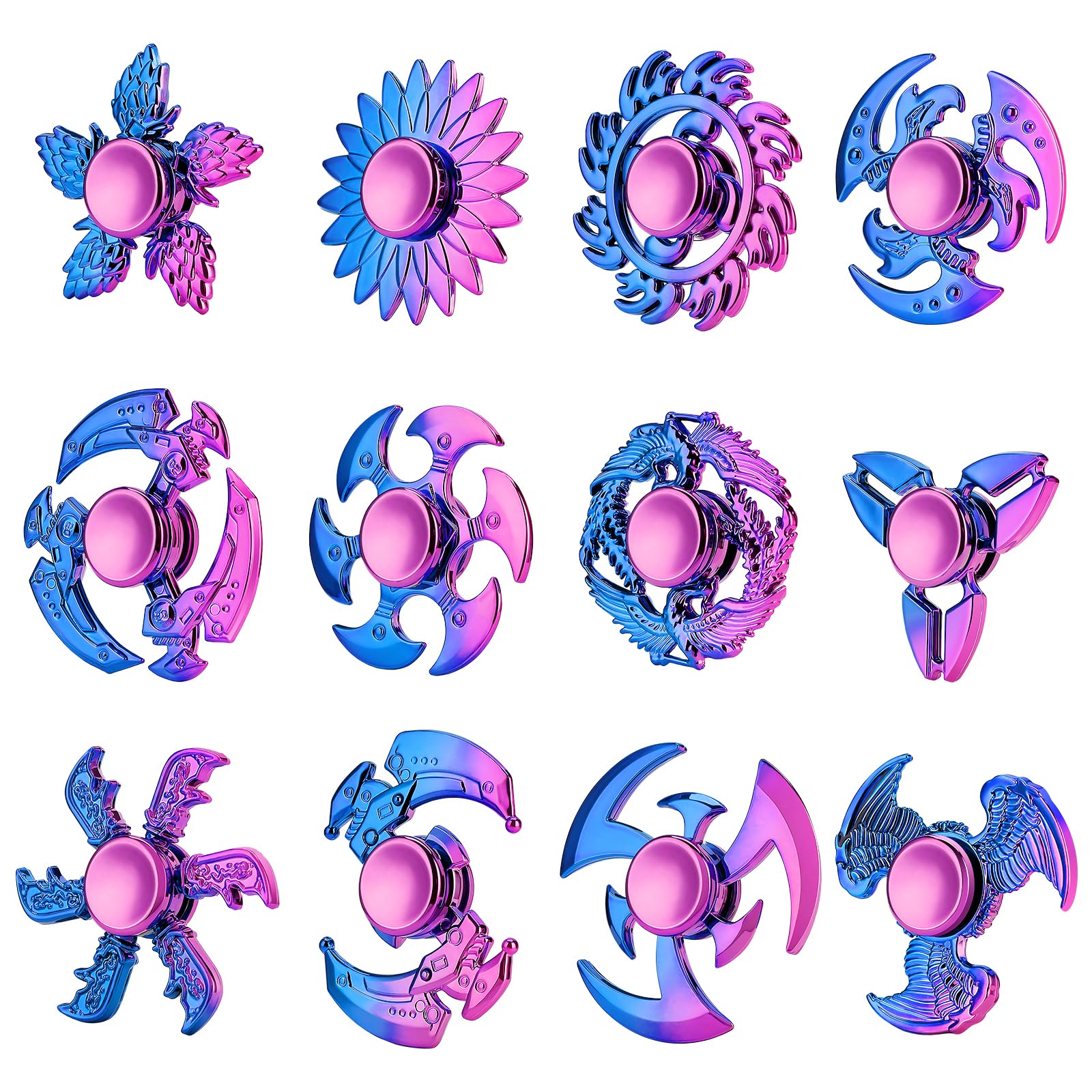 Jawhock 12 Pack Plastic Fidget Spinners｜High