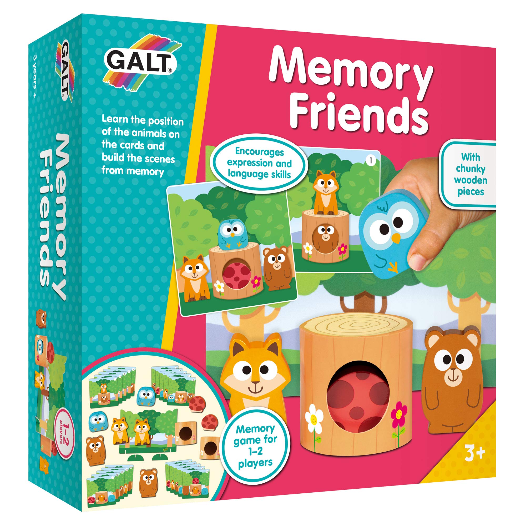 Galt, Memory Friends, Wooden Memory Game for Kids, Ages 3 Years Plus