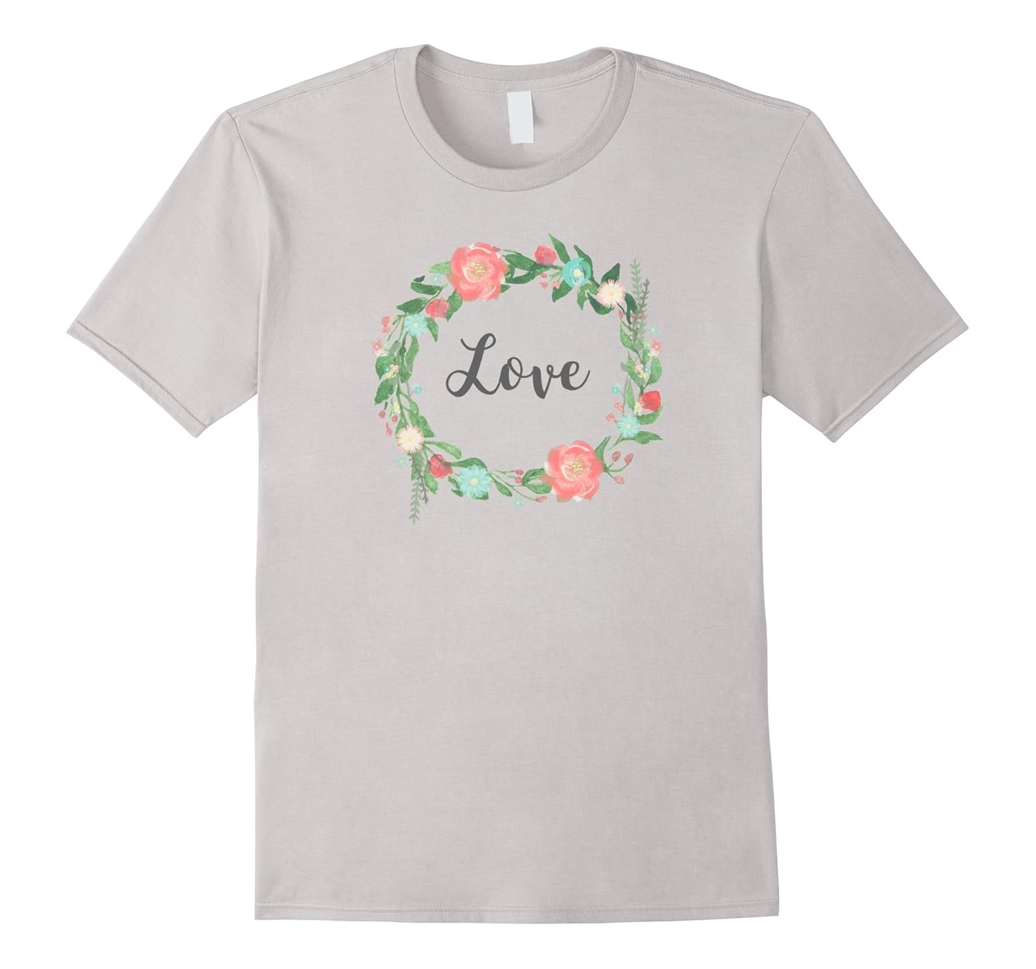 Girly Love Tshirt Pastel Flowers Floral Circle Word Design Cd