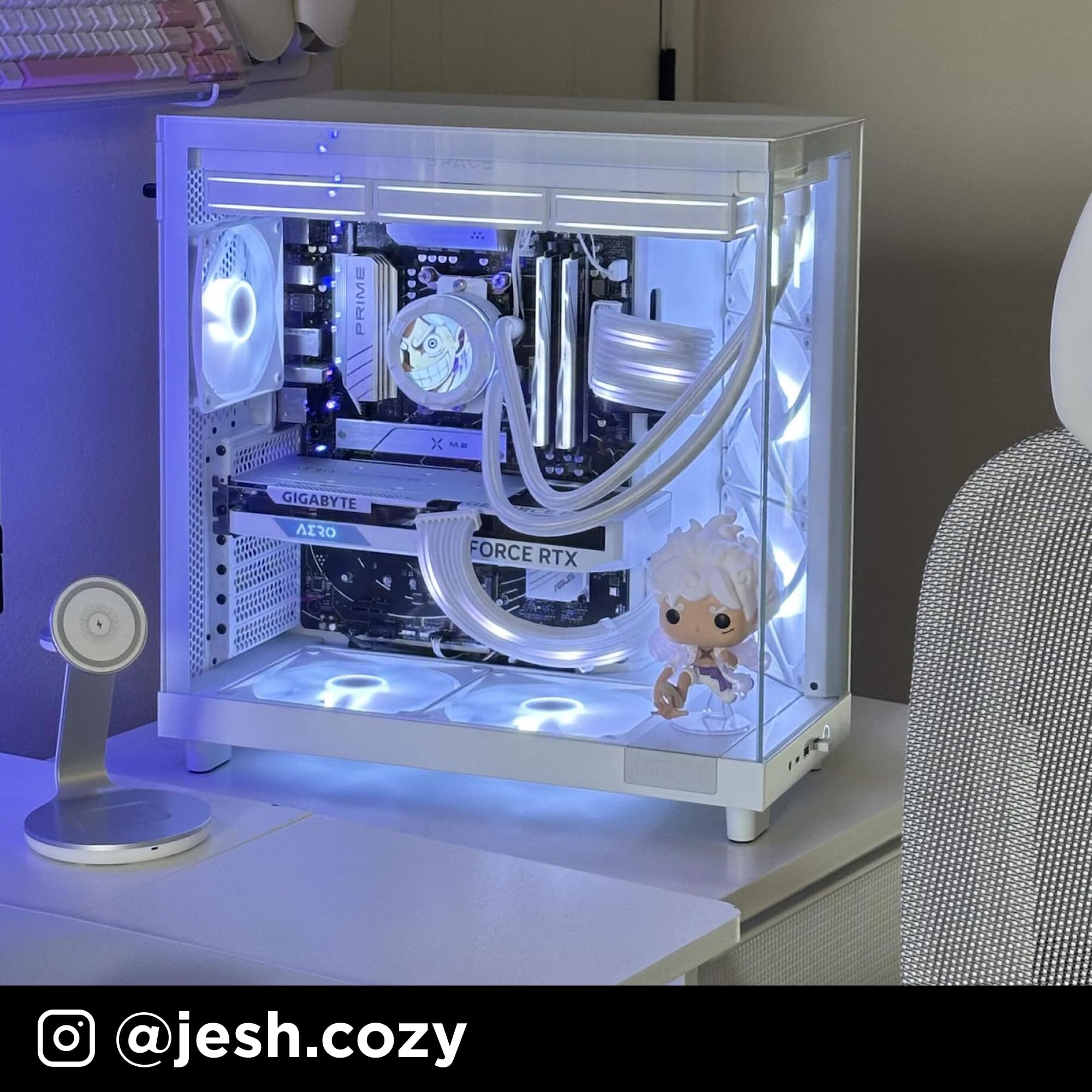 NZXT H6 Flow RGB Mid-Tower Airflow Case with 3 RGB Fans, Panoramic Glass Panels, and Cable Management - White