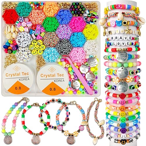 Clay Beads Arts and Crafts Kit for Jewelry Making, With Smiley
