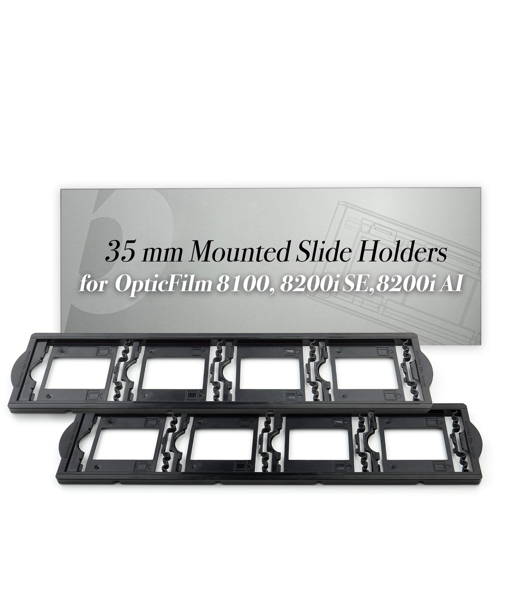 plustek 2 x 35 mm Mounted Slide Holders (Positive), for OpticFilm 72~83 Series use only (8100 & 8200i & 8300i)