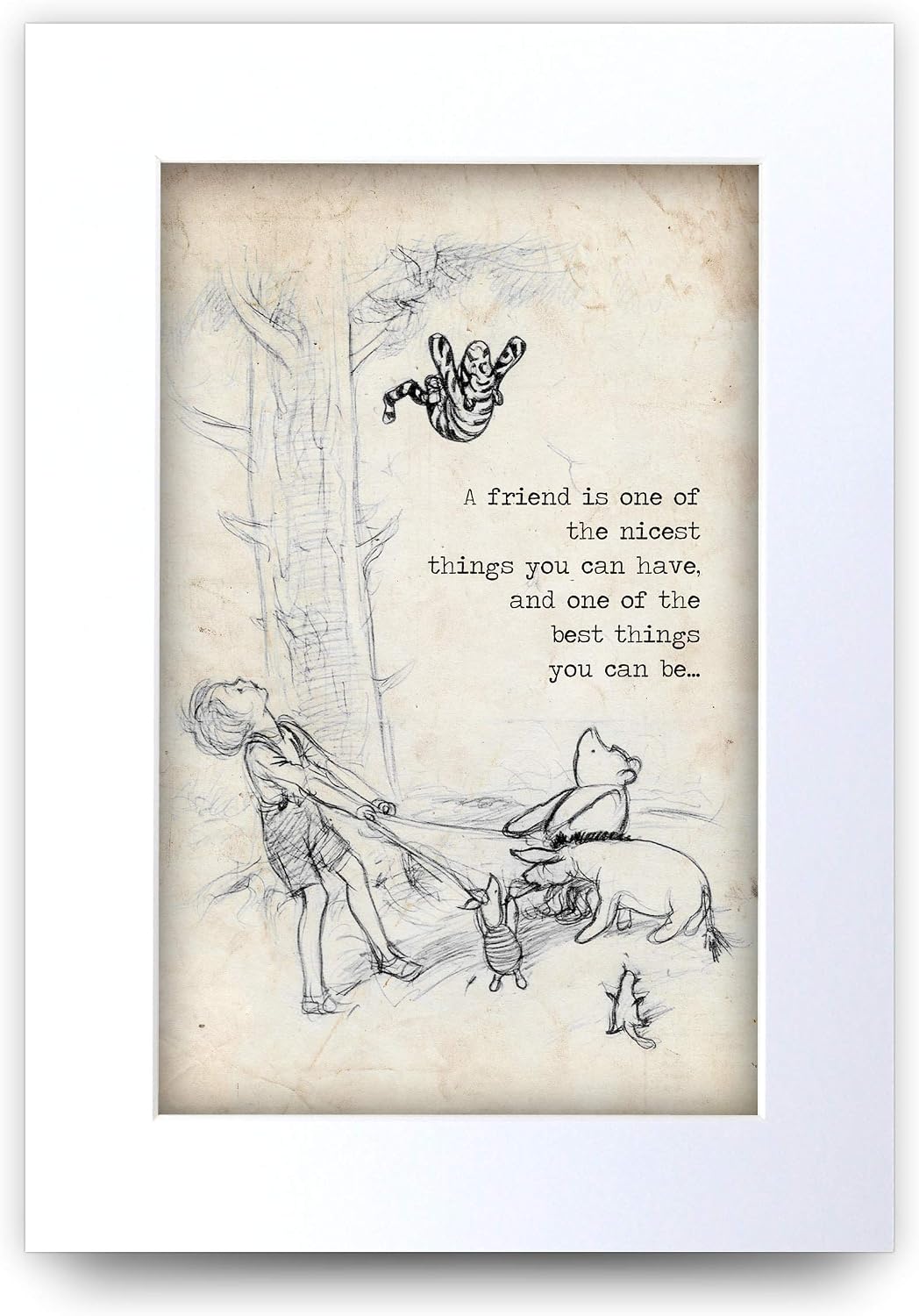 HWC Trading Winnie the Pooh Nicest Best Friend A4 Printed Quote Nursery Print Baby Shower Room Gifts New Born Bedroom Gift Print Photo Picture Display