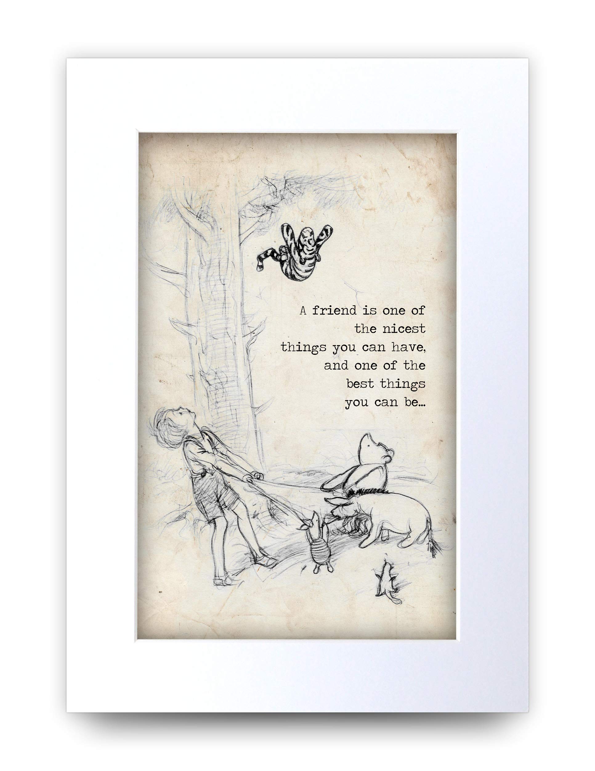 HWC Trading Winnie the Pooh Nicest Best Friend A4 Printed Quote Nursery Print Baby Shower Room Gifts New Born Bedroom Gift Print Photo Picture Display