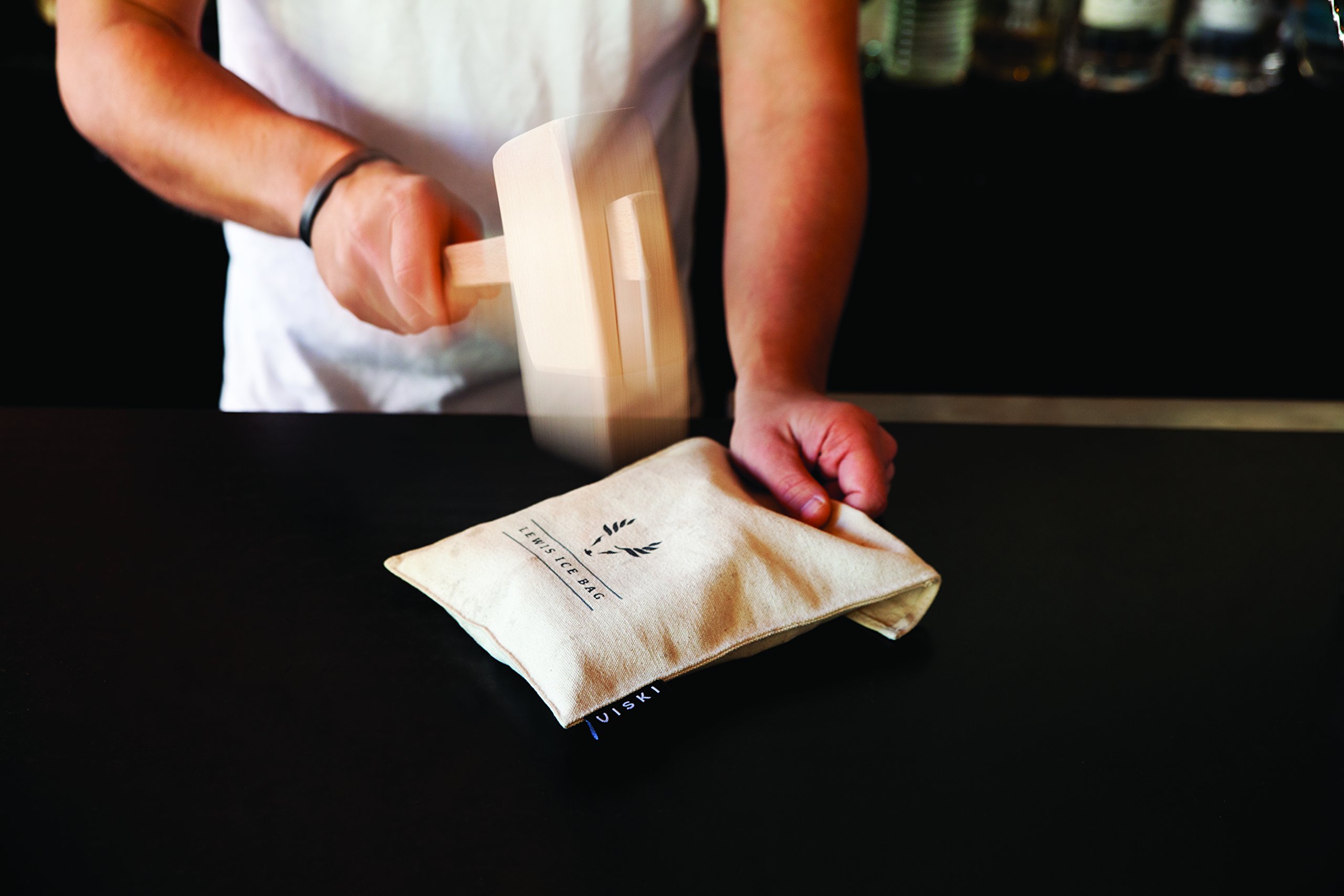 Viski Professional Lewis Ice Bag & Wooden Mallet IUCN Water