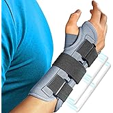 FEATOL Wrist Brace Splint Carpal Tunnel for Women Men, Night Wrist Sleep Support Brace, Right Hand, Medium/Large, Hand brace 