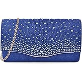 TINDTOP Clutch Purses for Women, Formal Evening Bags Suede Shoulder Envelope Party Handbags Wedding Cocktail Prom Clutches