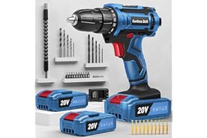 Cordless Drill Set, VIWKO 20V Power Drill Cordless with 2 Batteries and Charger, 3/8 Inch Chuck Electric Drill, 25+1 Torque Setting, 2 Speeds, 370 In-lb Torque, 42Pcs Drill Driver Bits/Screws for DIY