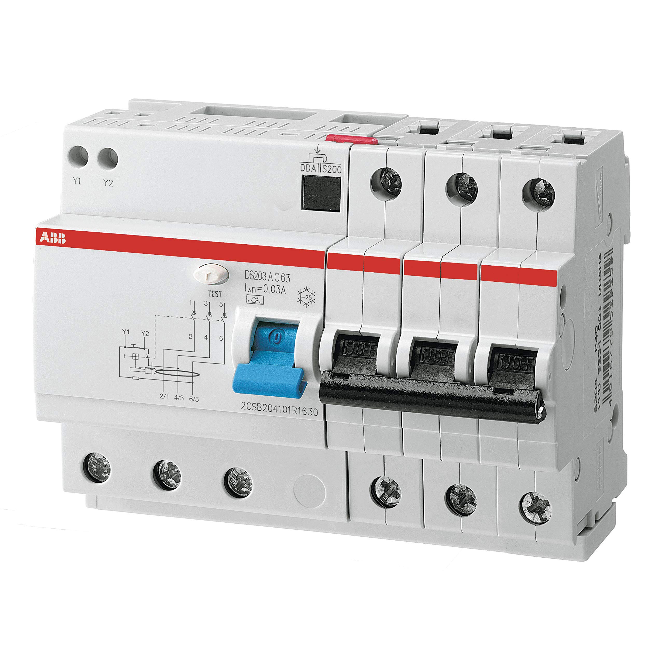 ABB DS203 M AC-B16/0.03 Residual current circuit breaker with overcurrent protection (ABB2CSR273001R1165)