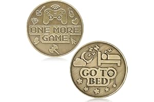 WUSUTE One More Game or Go to Sleep Gamer Decision Coin, Gifts for Gamer Boyfriend, Husband, Men, Gaming Accessories for Men, Game Gifts for Christmas, Valentine's Day, His Birthday