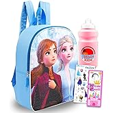 Disney Frozen Backpack for Girls, Kids - Bundle with 15" Elsa and Anna School Bag Plus Water Bottle, Stickers, More | Frozen Backpack for Girls