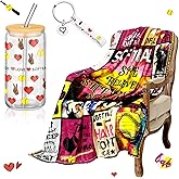 SmoothNovelty 3 Pcs Softball Gifts for Girls Inspirational Softball Stuff Blanket 16 oz Tumbler Keychain Gifts Women Birthday Fleece Soft Flannel Warm Throw Blankets 60" x 50" Team Gift