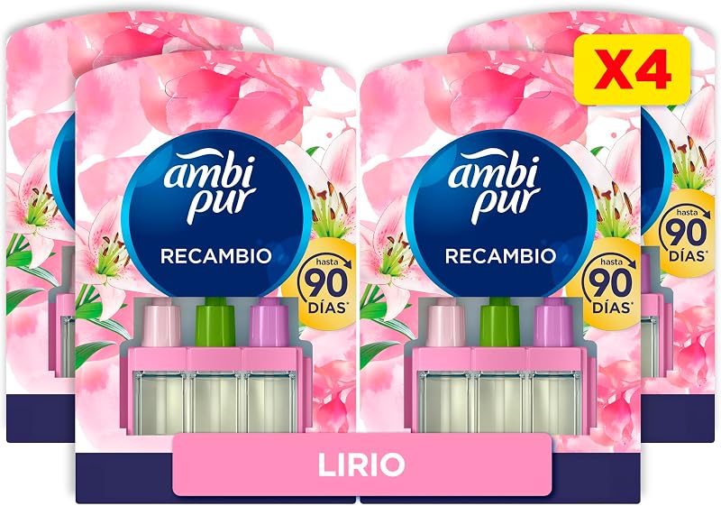 Ambi Pur 3Volution Recambio Ambientador Eléctrico Lirio 4x20ml