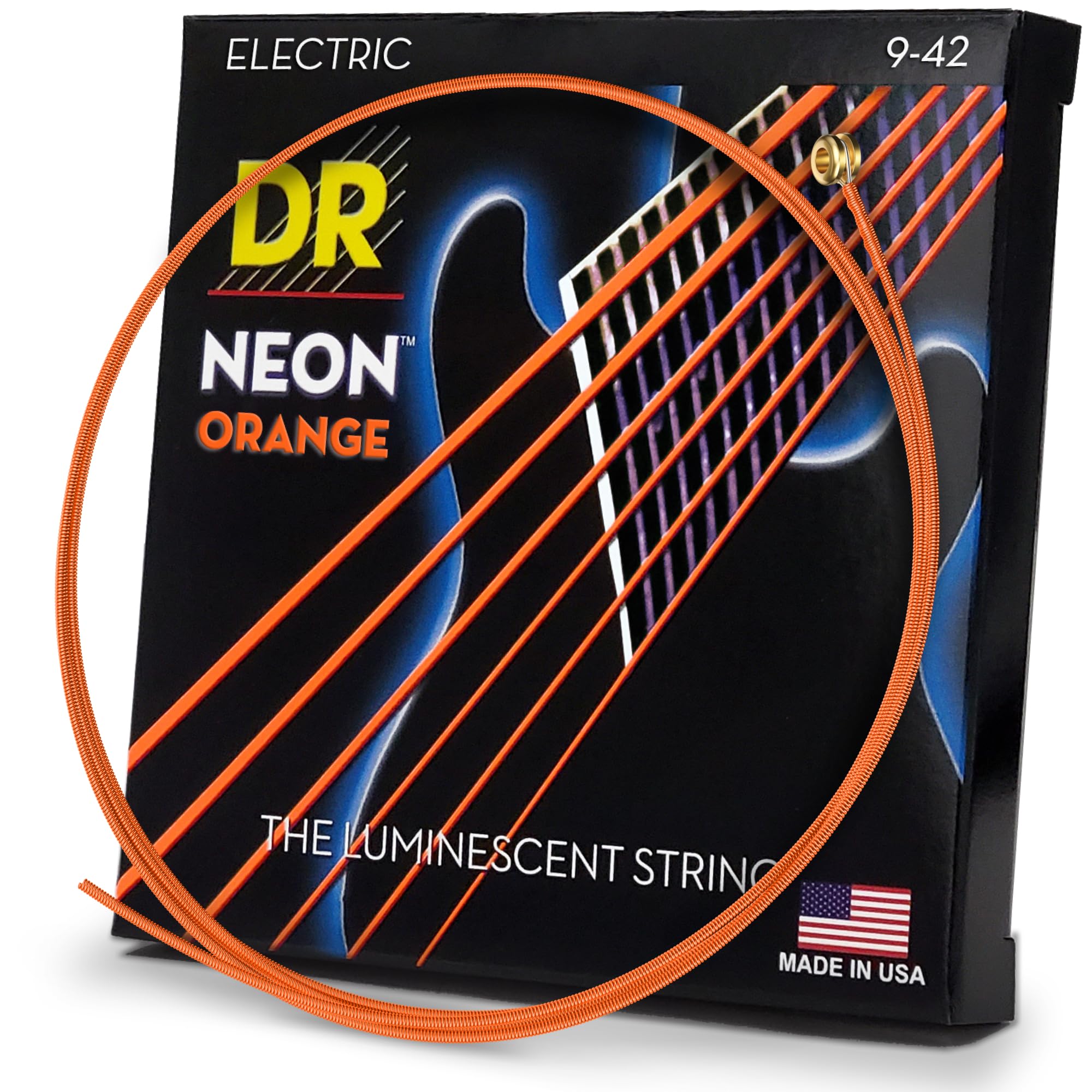 DR Strings Hi-Def Neon Orange Electric Lite