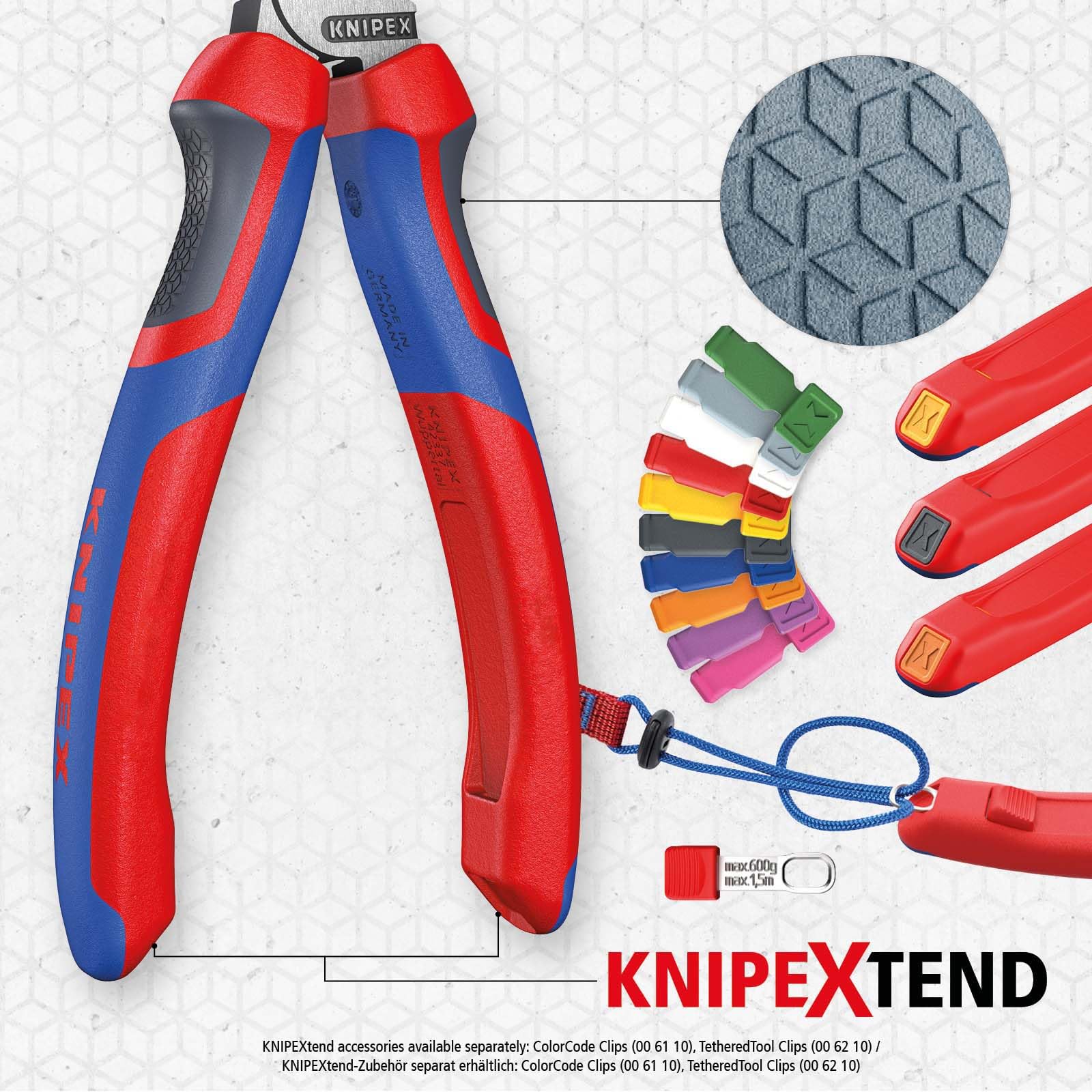 KNIPEX Kombizange, 180 mm, schneidet weichen Draht (Kupfer) und harten Draht (Stahldraht), greift Flach- und Rundmateralien, 03 02 180 5