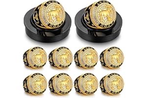 Highergo Goat Championship Trophy Ring with Display Neck Chain and Stand Goat Medal Award Gift Greatest of All Time for Tournament or League Champion Winner Sports Award