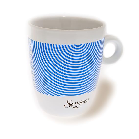 Senseo Limited Edition Tasse, Let us surprise you, Steingut, Becher, Kaffeetasse, Creme Blau 180 ml