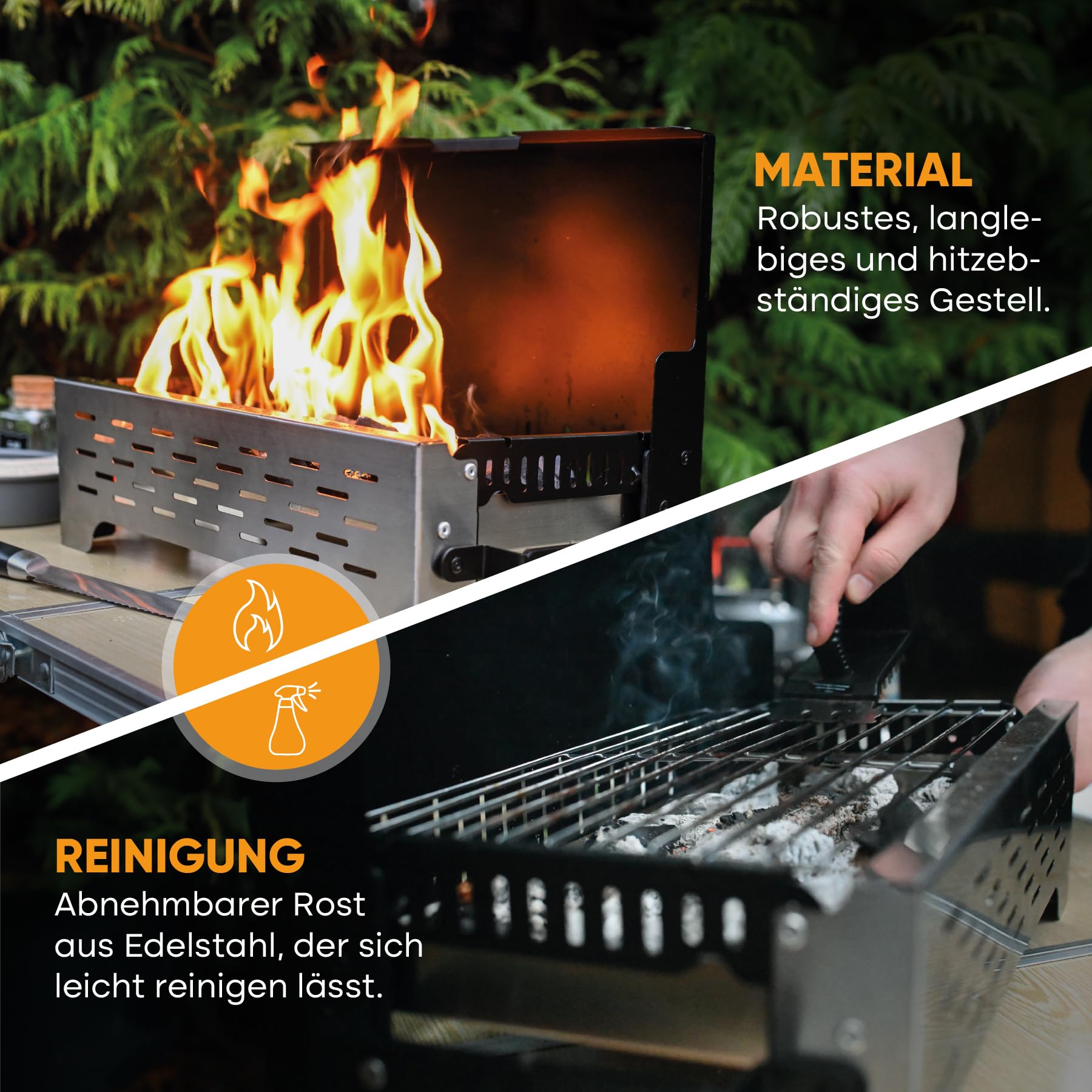 SCHNEIDERFREUDE Premium Klappgrill mit Tasche: DEKRA-zertifizierter Camping-Grill für echte Grillfans - Designed in Deutschland für das ultimative Outdoor-Erlebnis 3