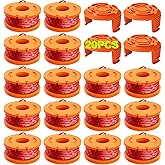 20 Pack Trimmer Spool Line for Worx,(WA0010)Replacement Trimmer Spool Line for Worx,Trimmer Line Refills 0.065 inch for Worx,Suitable for Worx String Trimmers(16 Pack Grass Trimmer Line,4 Trimmer Cap)