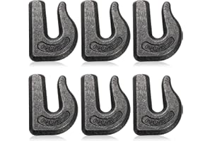 SOUJOY 6 Pack Weld on Grab Hook, 3/8" Tractor Bucket Hooks, G70 Forged Clevis Weldable Tow Chain Hook for Chain Pulling and Lifting, Trailer Truck, Rigging, Car