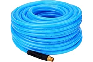 WYNNsky Reinforced Polyurethane (PU) Air Hose, 1/4"x100ft, 300 PSI, Air Compressor Hose with 1/4" MNPT Brass Endings