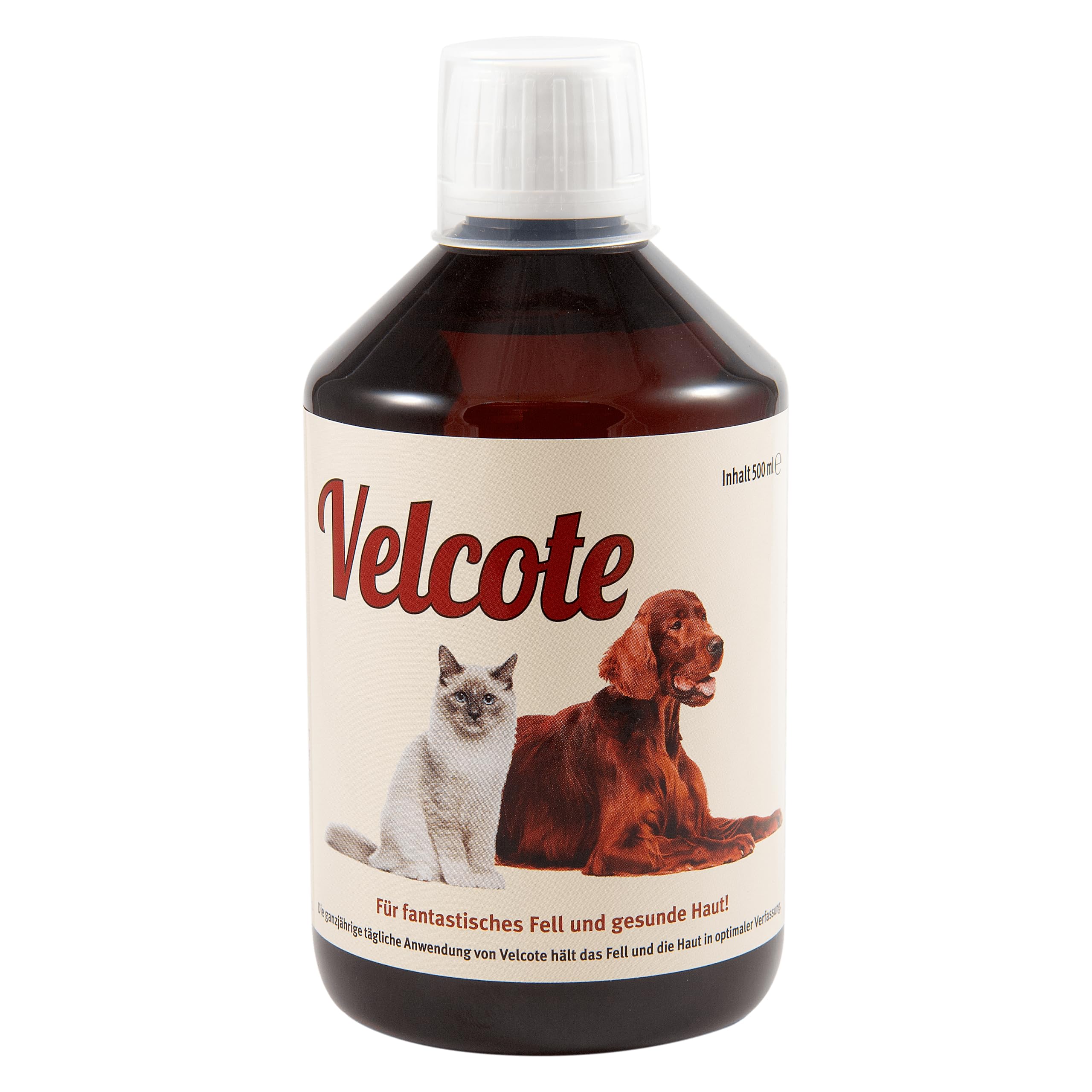 GRAU - the original - Velcote, cold-pressed oil with important Omega 3 and Omega -6 fatty acids to support coat change, pack of 1 (1 x 500 ml), supplementary food for dogs and cats