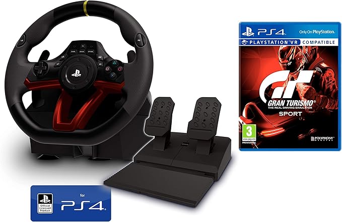 Volante Y Pedales Ps4 Inalambrico Nuevo Modelo Licencia Oficial Sony Playstation 4 Gran Turismo Ps4 Gt Sport Amazon Es Videojuegos