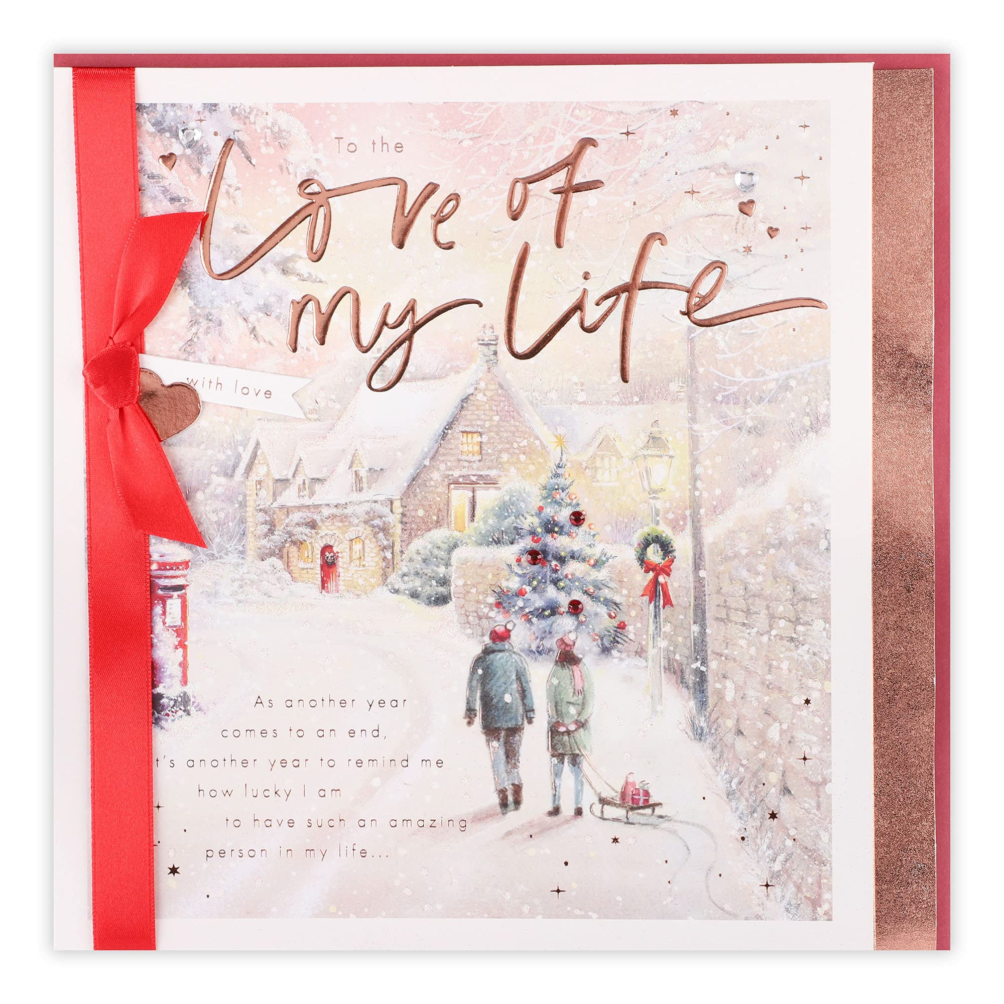 Clintons: Love of My Life Couple In Snowy Street Christmas Card, Multi-Colour, 235 x 235 (1181391)