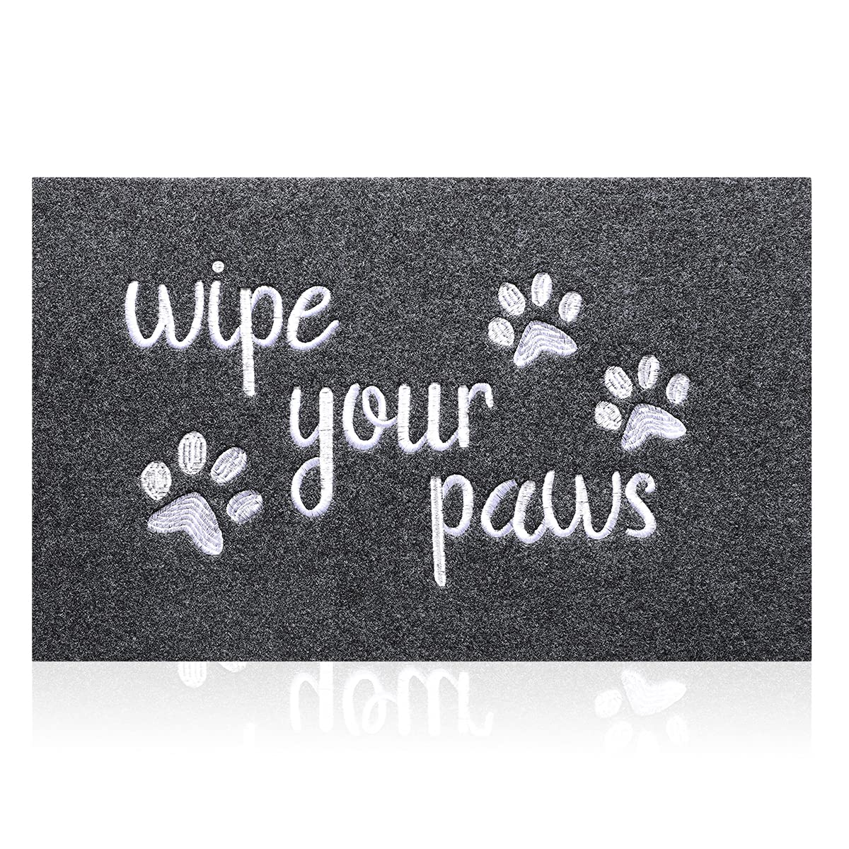 HLFMVWE Large Welcome Mat for Front Door Wipe Your Paws Doormat Rubber Non Slip Backing Funny Doormat Indoor Outdoor Rug Inside Gray Dirt Mat for Entryway Front Door Porch
