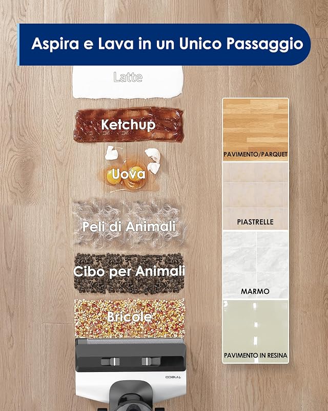 FLOOR ONE S5 Aspirapolvere Senza Fili Intelligente, Lavapavimenti