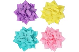 FDCLIXUVOL Dog Collar Flowers, 4 PCS Multi Color Dog Flowers Collar Accessory Pet Collars Flower Clip on Dogs Bow Tie Charms Flower Removable Dogs Collars Floral Attachment for Cat Pets Puppy Grooming Supplies