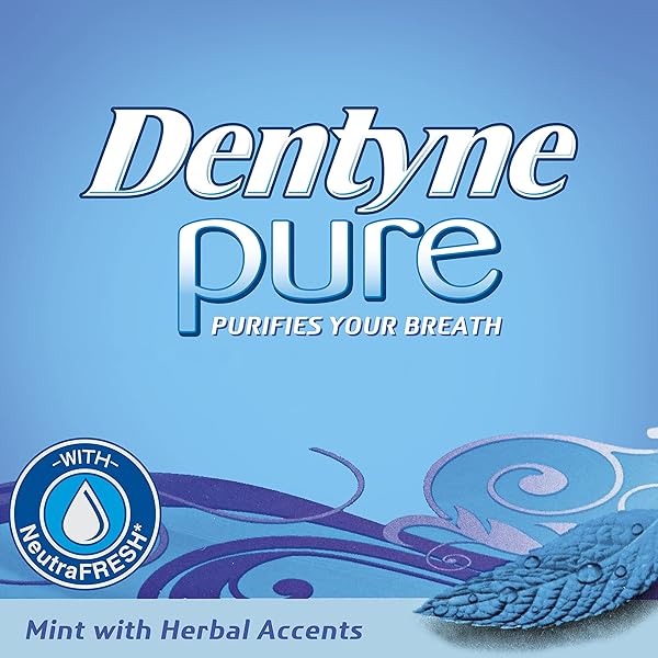 DENTYNE PURE MINT WITH HERBAL ACCENTS SUGAR FREE GUM, 10 PACKS OF 9 PIECES (90 TOTAL PIECES)