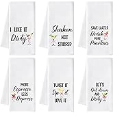 AellasNervalt Cocktail Martini Hand Towel - 6Pcs Martini Fun Bathroom Decorative Absorbent Soft Polyester Dish Towels for Bar Dining Room Kitchen Home Party Decor, Housewarming Gift for Hostess Girls