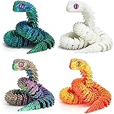 uyrzwek 4 Pcs 12in 3D Printed Snake Toys,3D Printed Animals for Easter Eggs Filled,Easter Basket Stuffers Essentials,Home Decor Christmas Fidget Toys Gifts Easter Decorations for Kids